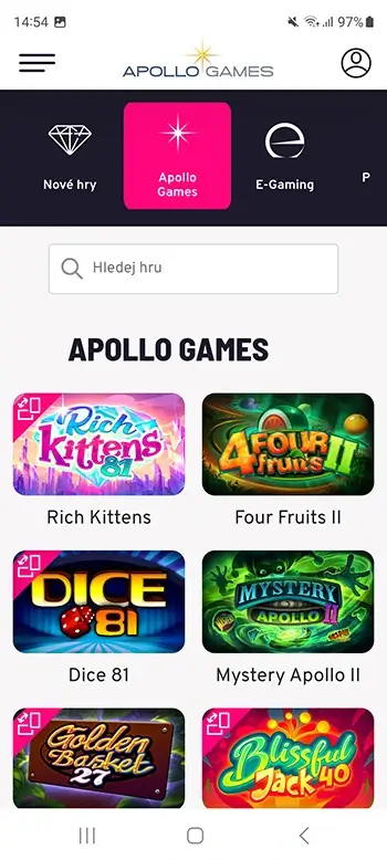 Apollo Games mobilní aplikace recenze 2